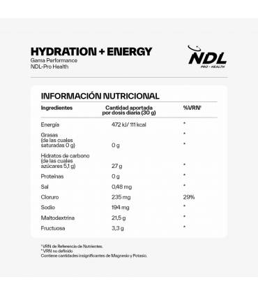 Sobres Hidratacion y Energia NDL Monodosis 30g