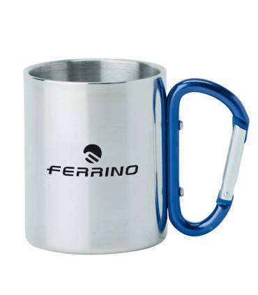 Taza Ferrino de Acero Inoxidable con Mosquetón