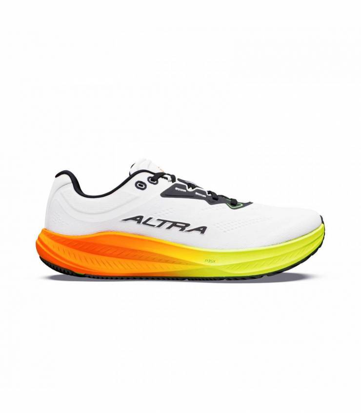 Altra Torin 9 Hombre White/Black/Safety Yellow vista lateral