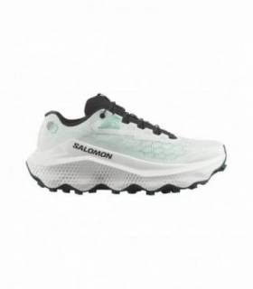 Salomon Ultra Glide 4 Mujer Clearly Aqua Vanilla Ice Lichen vista lateral