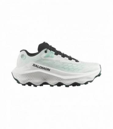 Salomon Ultra Glide 4 Mujer Clearly Aqua Vanilla Ice Lichen vista lateral