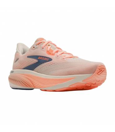 Brooks Ghost 18 Mujer Star White/Cyber Peach/Grey