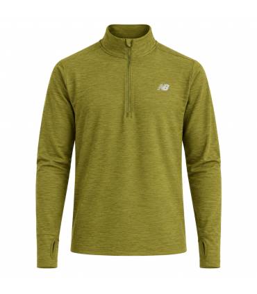 Camiseta New Balance Space Dye 1/4 Zip Hombre Verde