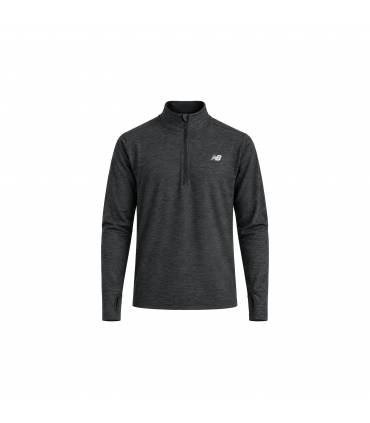 Camiseta New Balance Space Dye 1/4 Zip Hombre Black Heather