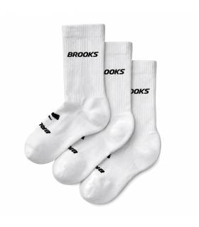 Brooks Run-In Crew 3-Pack Unisex Blanco