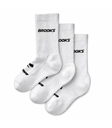 Brooks Run-In Crew 3-Pack Unisex Blanco