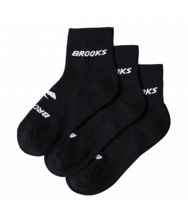Brooks Run-In Quarter 3-Pack Unisex Negro