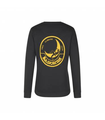La Sportiva Climbing on the Moon Sweatshirt Mujer Carbon/Giallo outlet