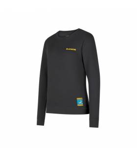 La Sportiva Climbing on the Moon Sweatshirt Mujer Carbon/Giallo outlet - vista principal