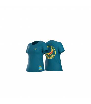 La Sportiva Climbing on the Moon T-Shirt Mujer Turchese/Giallo outlet