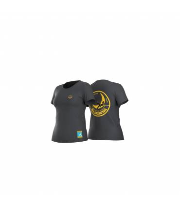 La Sportiva Climbing on the Moon T-Shirt Mujer Carbon/Giallo outlet