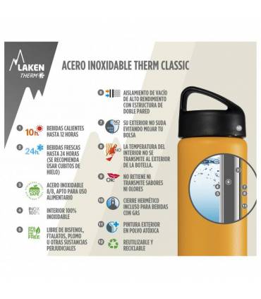 Botella Laken Acero Inox. Termica  1 L